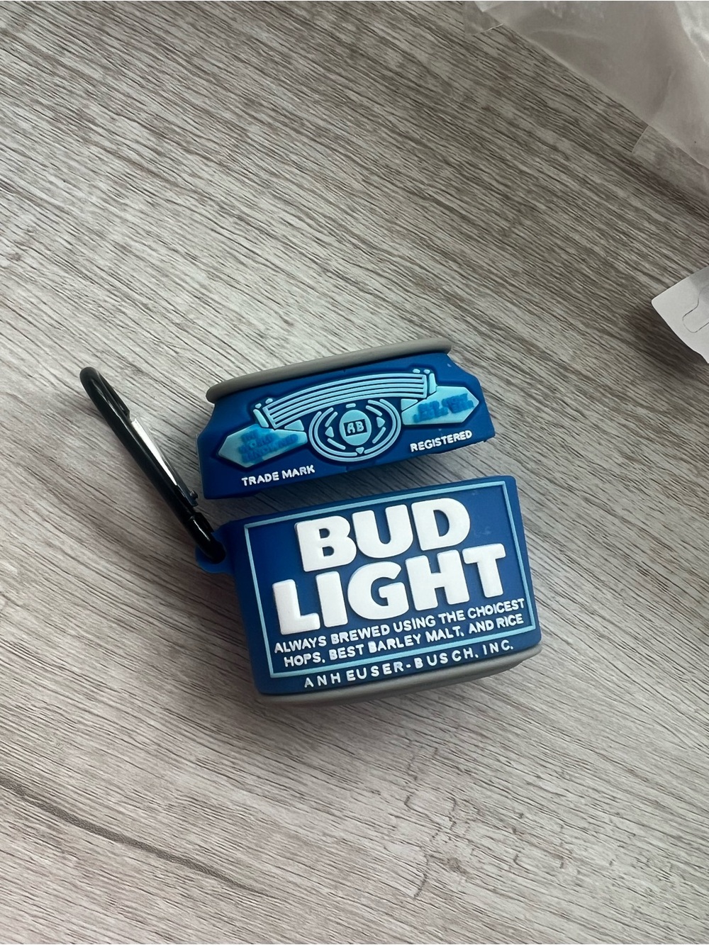 Bud Light Silicone AirPods Case with Carabiner
